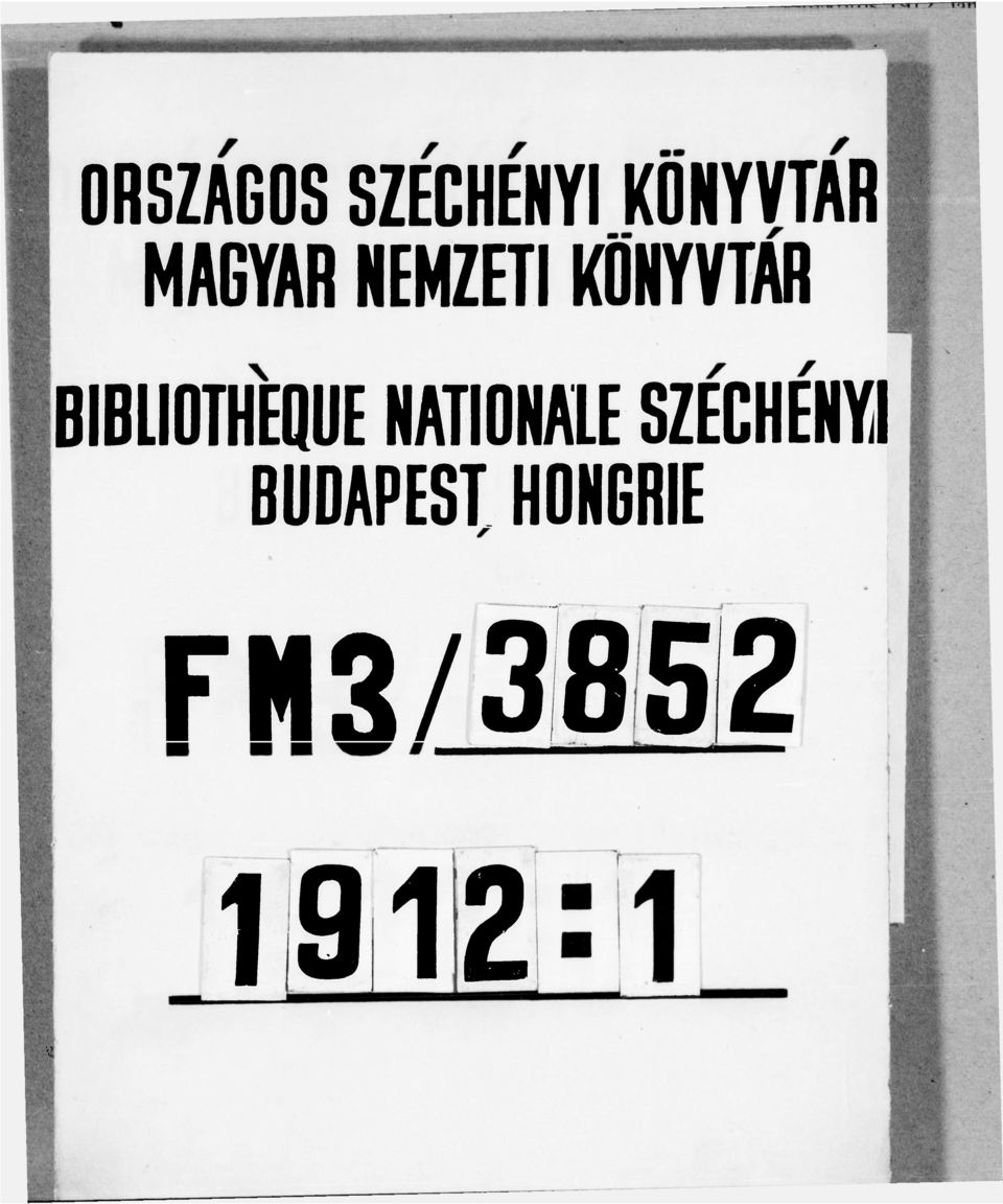 BIBLIOTHEOUE NATIONALE SZÉCHÉNYI