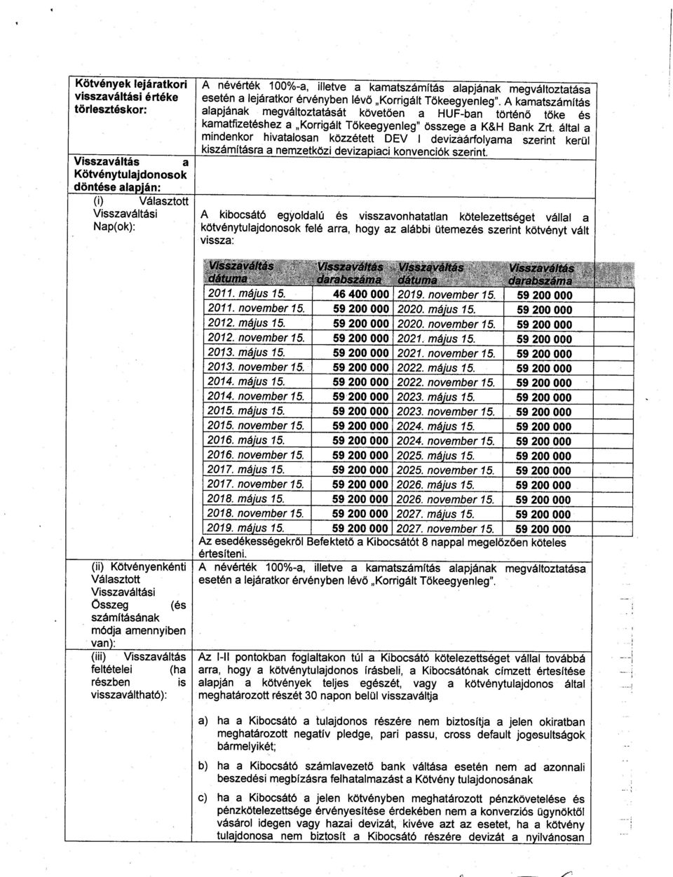 6ltal a mindenkor hivatalosan k0zz6tett DEV I deviziarfolyama szerint kerul kiszdm itdsra a nemzetk6 zi devizaoiad konvenci6k szerint \ kibocsdt6 egyoldal0 6s visszavonhataflan kdtelezettseget v6llat