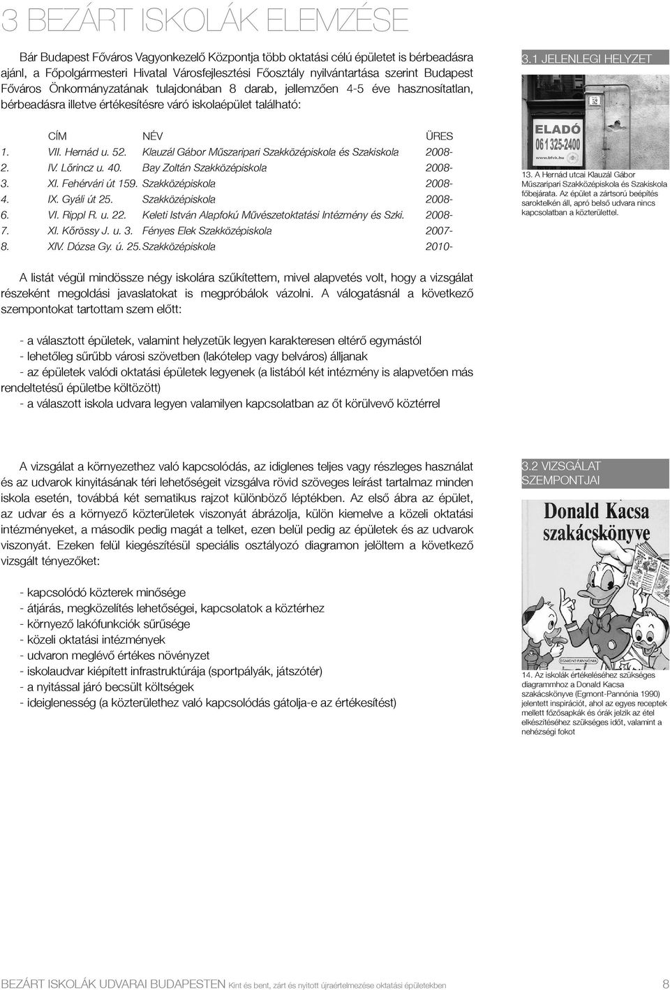 Hernád u. 52. Klauzál Gábor Műszaripari Szakközépiskola és Szakiskola 2008-2. IV. Lőrincz u. 40. Bay Zoltán Szakközépiskola 2008-3. XI. Fehérvári út 159. Szakközépiskola 2008-4. IX. Gyáli út 25.