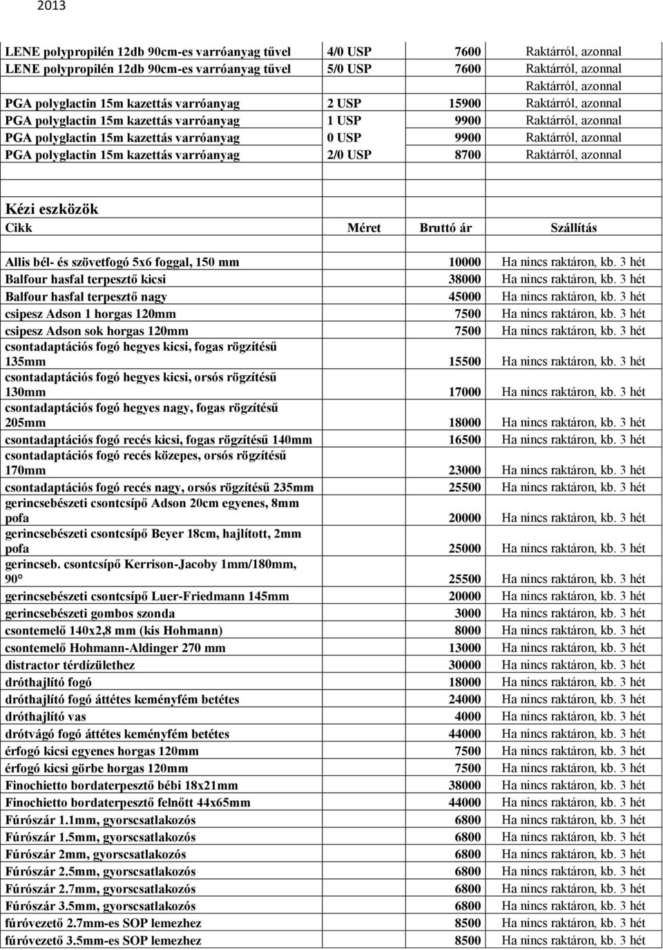 Ha nincs raktáron, kb. 3 hét Balfour hasfal terpesztő kicsi 38000 Ha nincs raktáron, kb. 3 hét Balfour hasfal terpesztő nagy 45000 Ha nincs raktáron, kb.