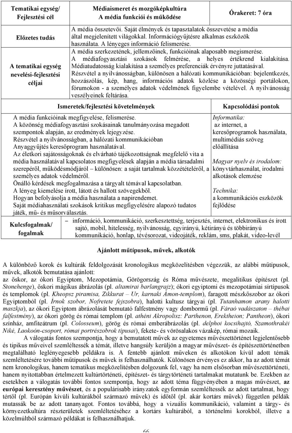 A médiafogyasztási szokások felmérése, a helyes értékrend kialakítása. Médiatudatosság kialakítása a személyes preferenciák érvényre juttatásával.