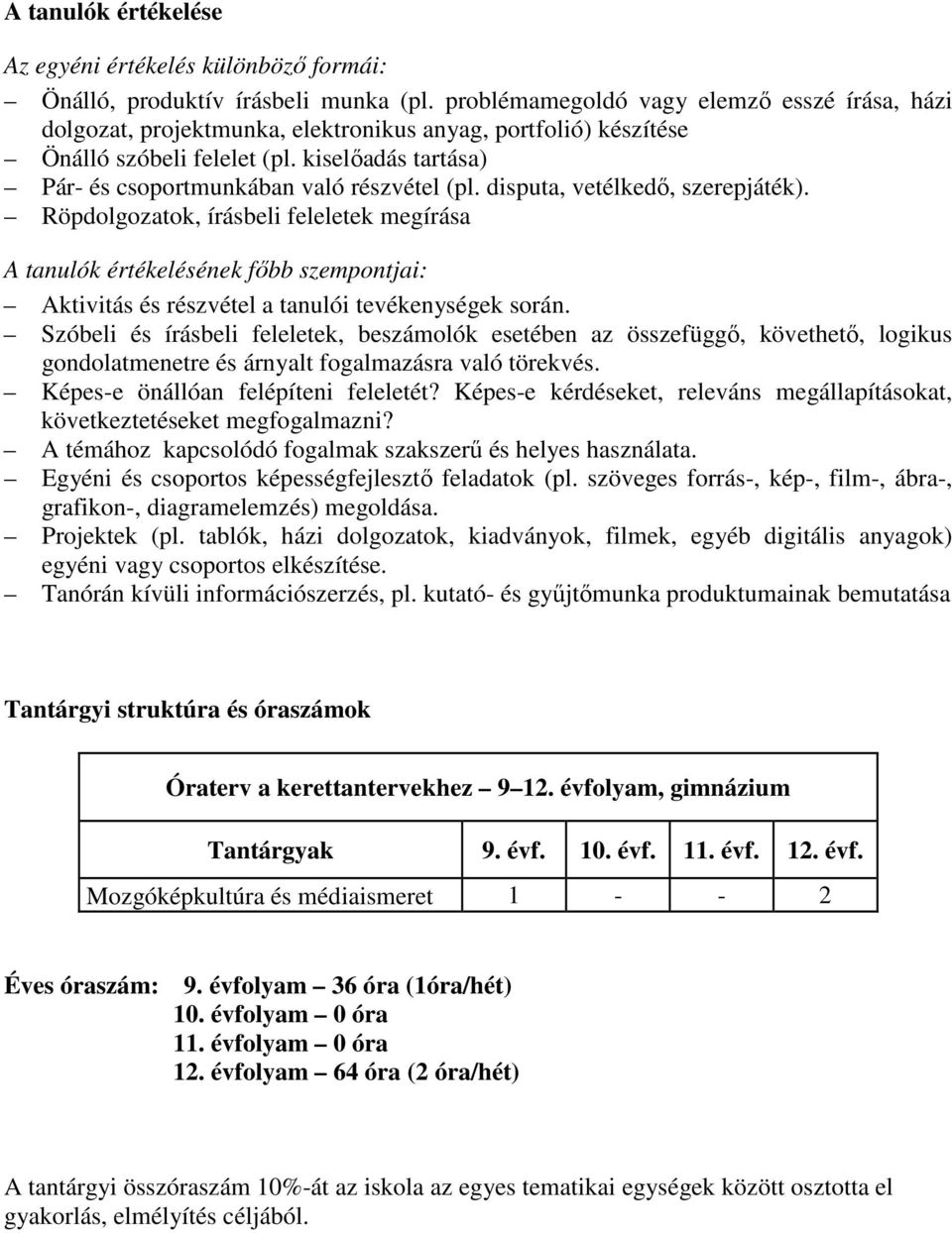 kiselőadás tartása) Pár- és csoportmunkában való részvétel (pl. disputa, vetélkedő, szerepjáték).