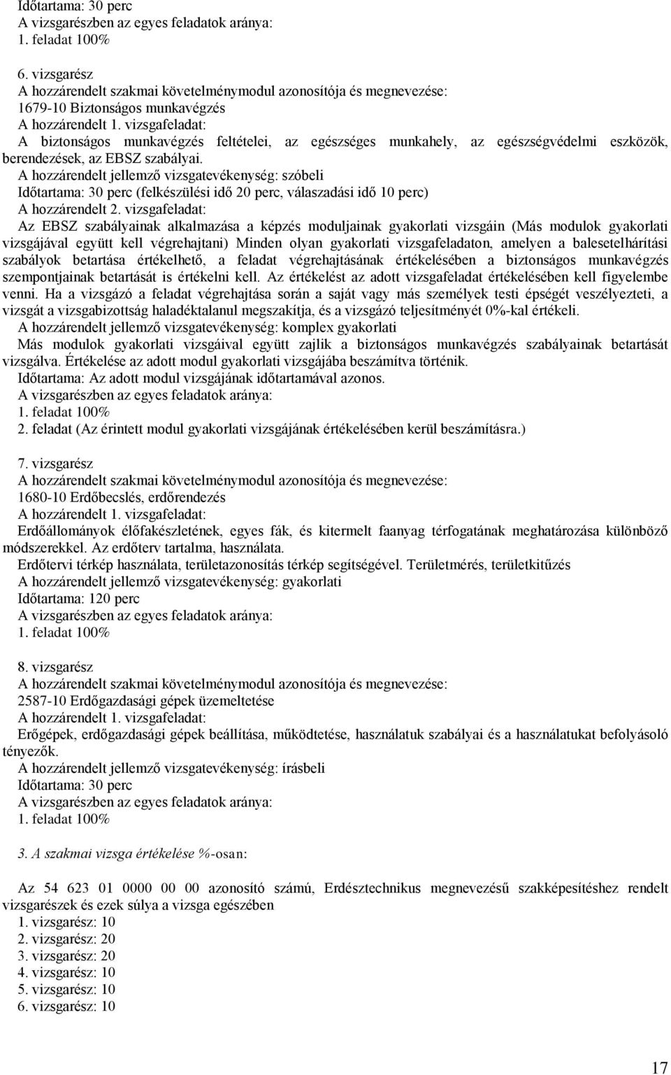 vizsgafeladat: A biztonságos munkavégzés feltételei, az egészséges munkahely, az egészségvédelmi eszközök, berendezések, az EBSZ szabályai.