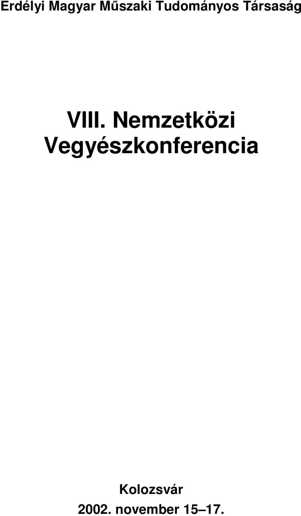 Nemzetközi Vegyészkonferencia