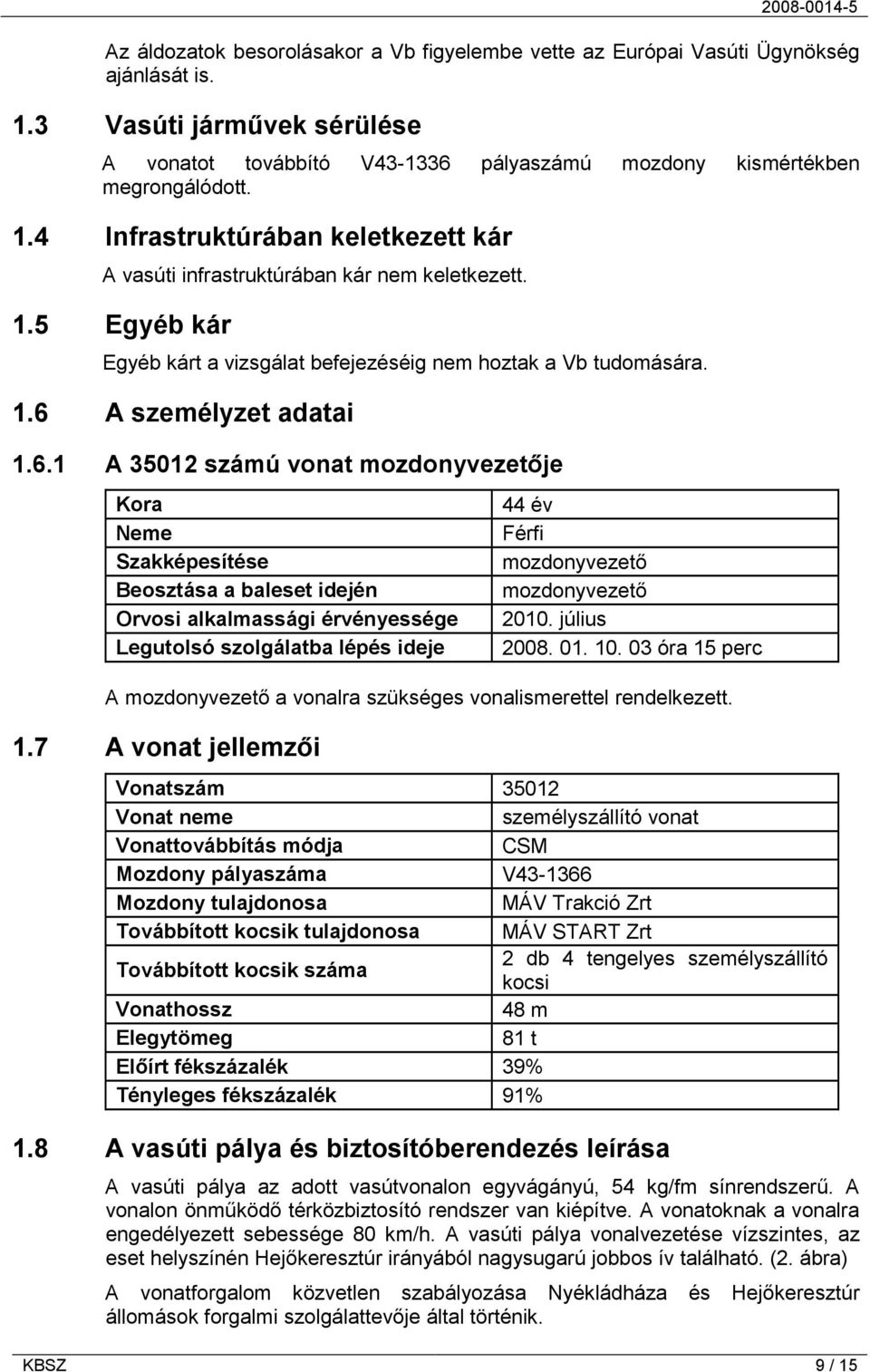 A személyzet adatai 1.6.