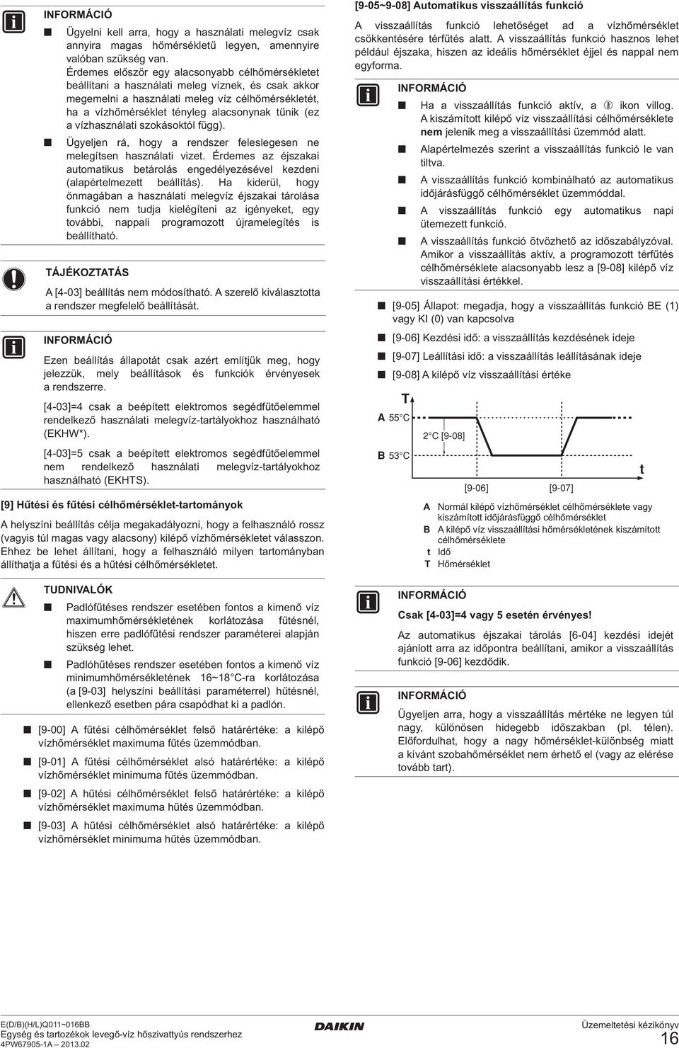 (ez a vízhasználati szokásoktól függ). Ügyeljen rá, hogy a rendszer feleslegesen ne melegítsen használati vizet.