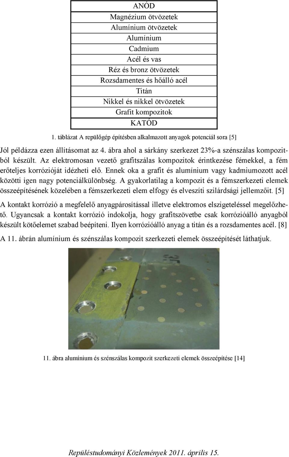Az elektromosan vezető grafitszálas kompozitok érintkezése fémekkel, a fém erőteljes korrózióját idézheti elő.