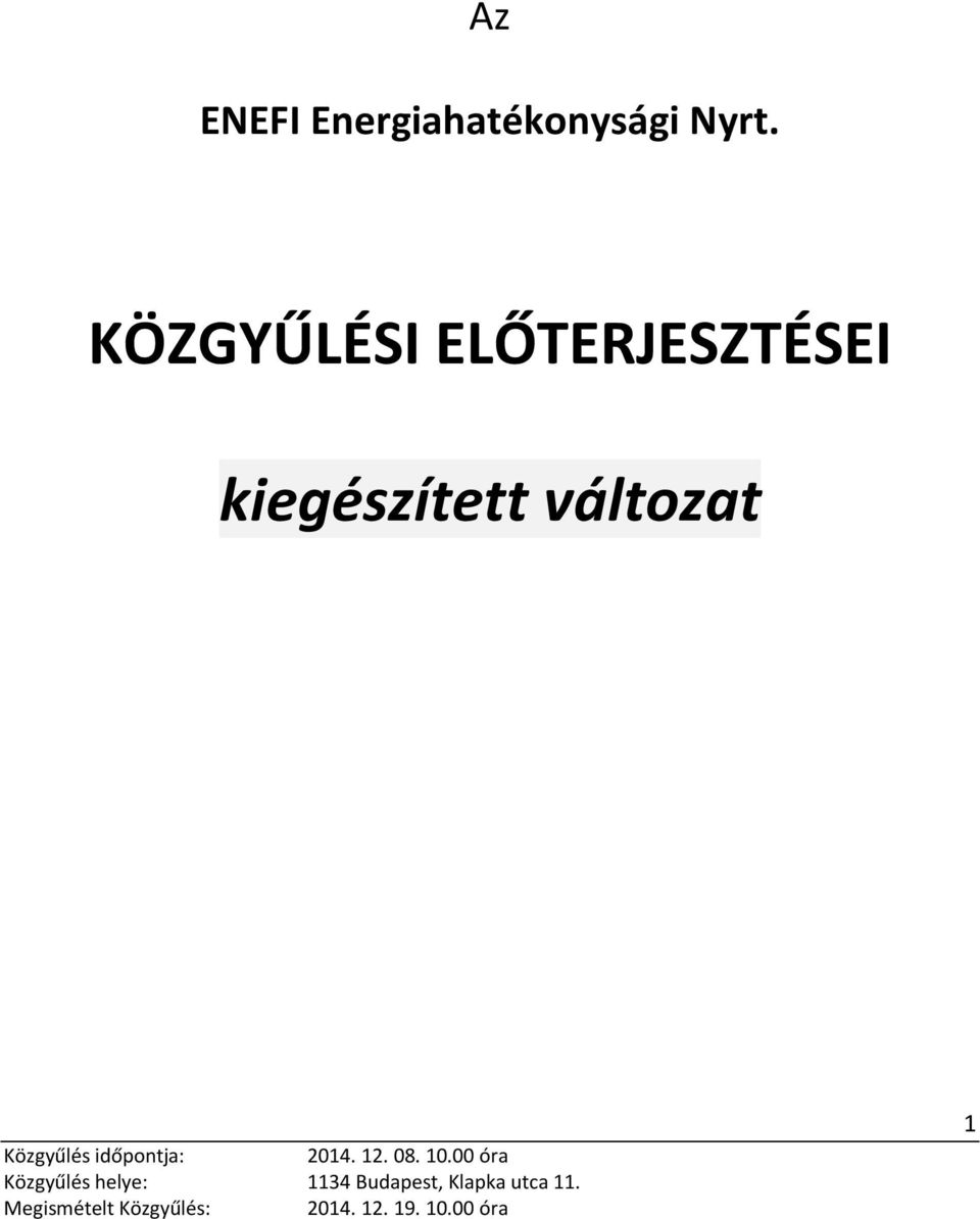 Nyrt. KÖZGYŰLÉSI