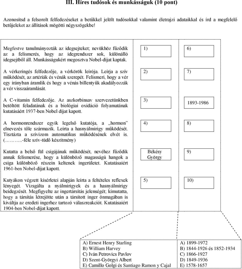 A vérkeringés felfedezője, a vérkörök leírója. Leírja a szív működését, az artériák és vénák szerepét.