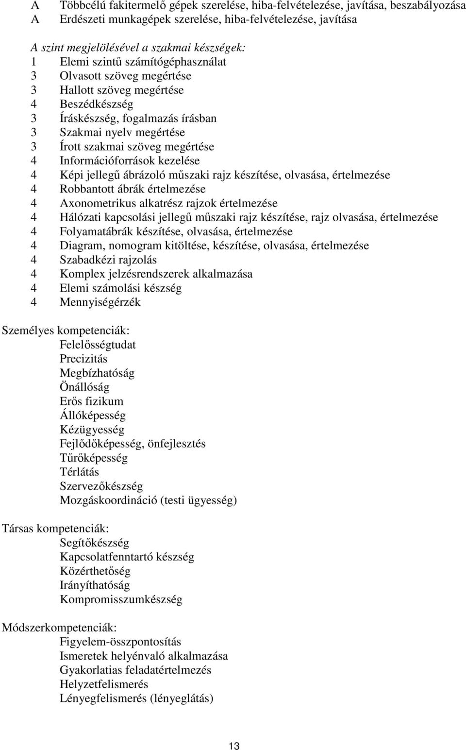 Információforrások kezelése 4 Képi jellegű ábrázoló műszaki rajz készítése, olvasása, értelmezése 4 Robbantott ábrák értelmezése 4 Axonometrikus alkatrész rajzok értelmezése 4 Hálózati kapcsolási