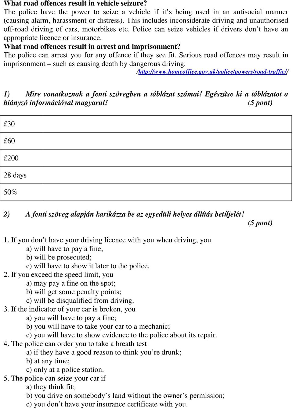 What road offences result in arrest and imprisonment? The police can arrest you for any offence if they see fit.