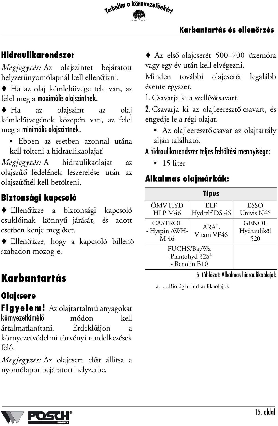 Megjegyzés: A hidraulikaolajat az olajszűrő fedelének leszerelése után az olajszűrőnél kell betölteni.