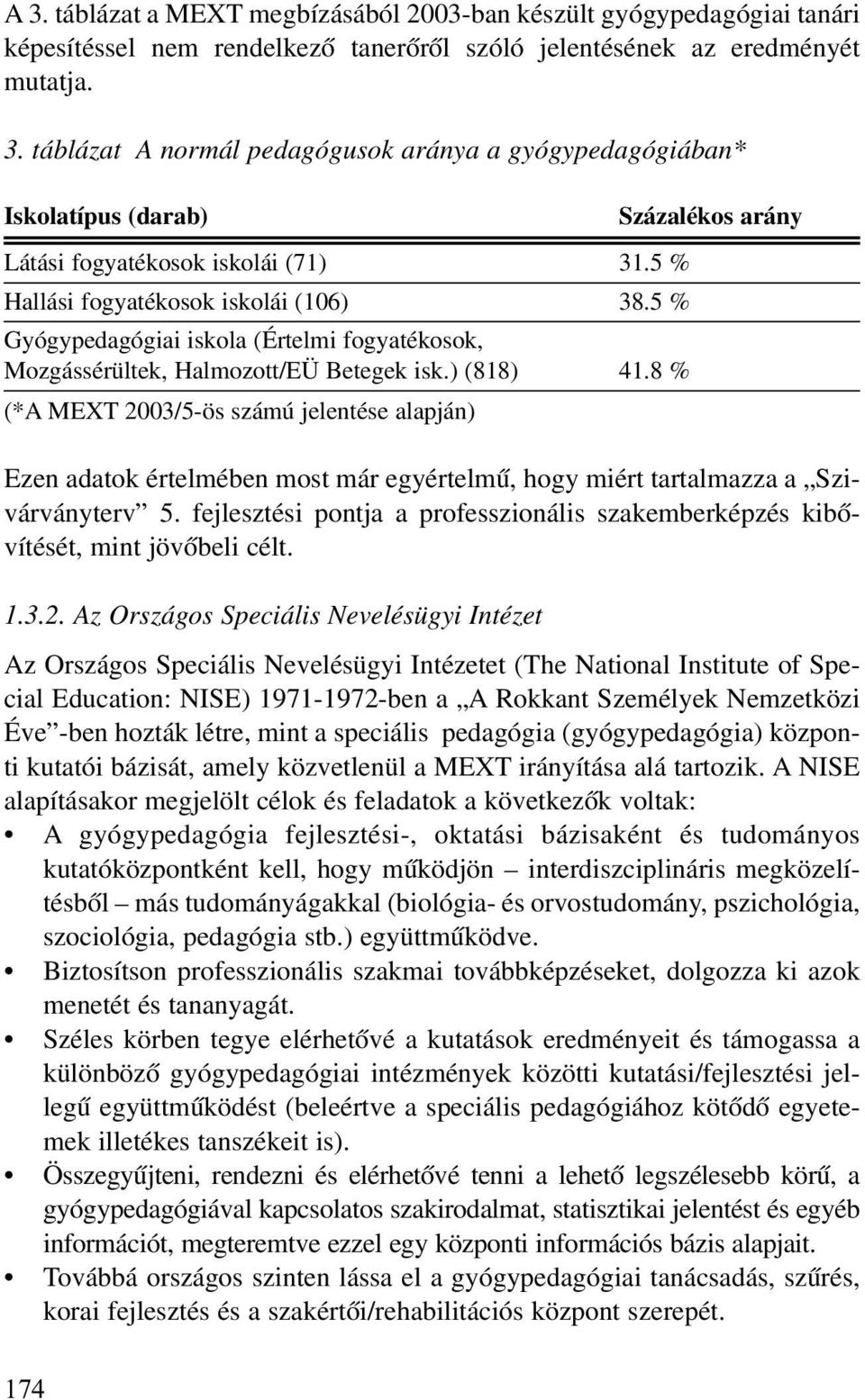 8 % (*A MEXT 2003/5-ös számú jelentése alapján) Ezen adatok értelmében most már egyértelmû, hogy miért tartalmazza a Szivárványterv 5.