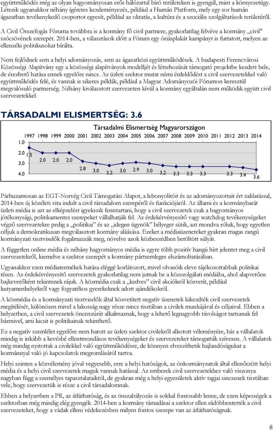 területéről. A Civil Összefogás Fóruma továbbra is a kormány fő civil partnere, gyakorlatilag felvéve a kormány civil" szócsövének szerepét.