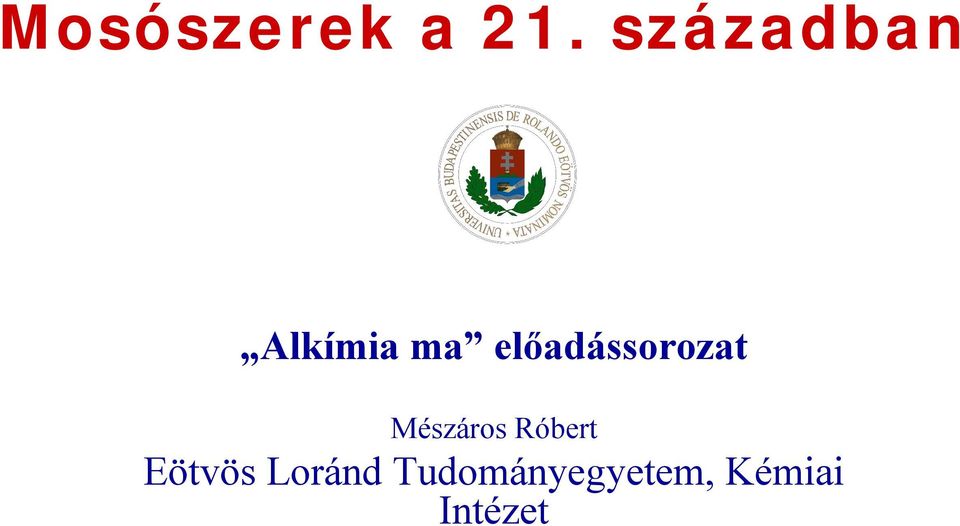 előadássorozat Mészáros