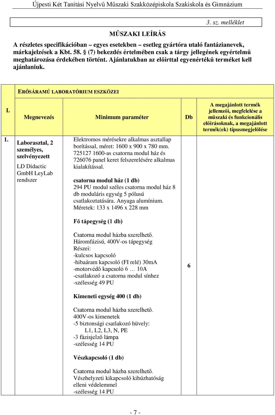 Laborasztal, 2 személyes, szelvényezett LD Didactic GmbH LeyLab rendszer Elektromos mérésekre alkalmas asztallap borítással, méret: 1600 x 900 x 780 mm.