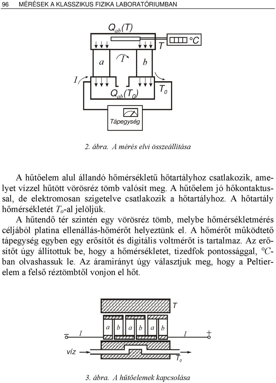 A hűtőelem jó hőkontktussl, de elektromosn szigetelve cstlkozik hőtrtályhoz. A hőtrtály hőmérsékletét T o -l jelöljük.