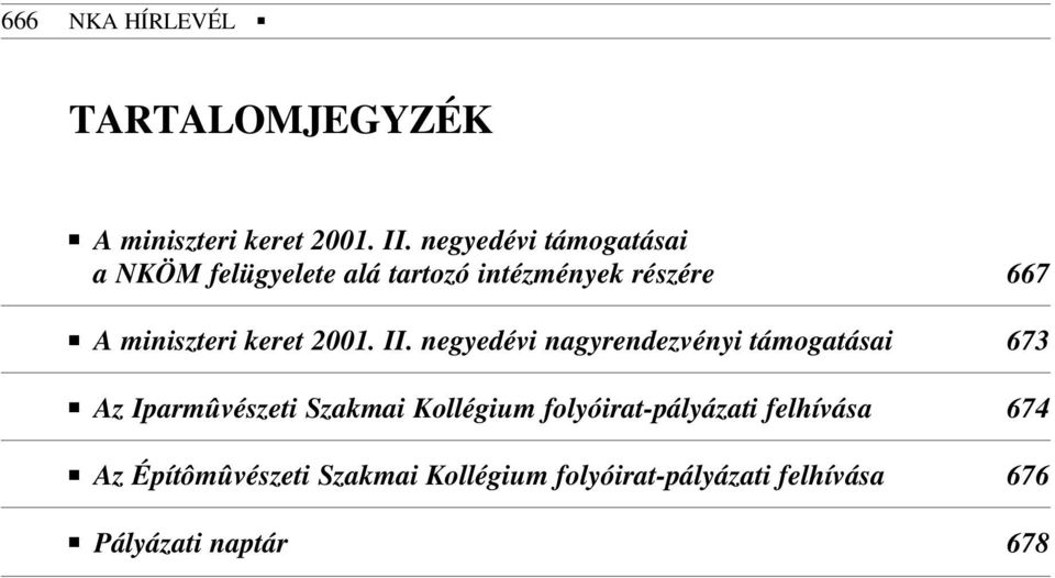 keret 2001. II.