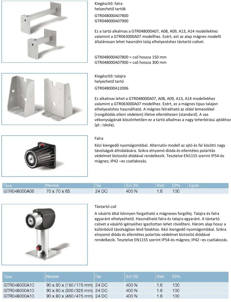 GTR048000A07800 = cső hossza 150 mm GTR048000A07900 = cső hossza 300 mm Kiegészítő: talajra helyezhető tartó GTR048000A12006 Ez alkalmas lehet a GTR048000A07, A08, A09, A13, A14 modellekhez valamint