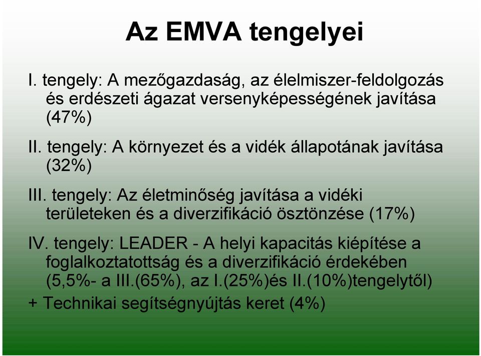 tengely: A környezet és a vidék állapotának javítása (32%) III.