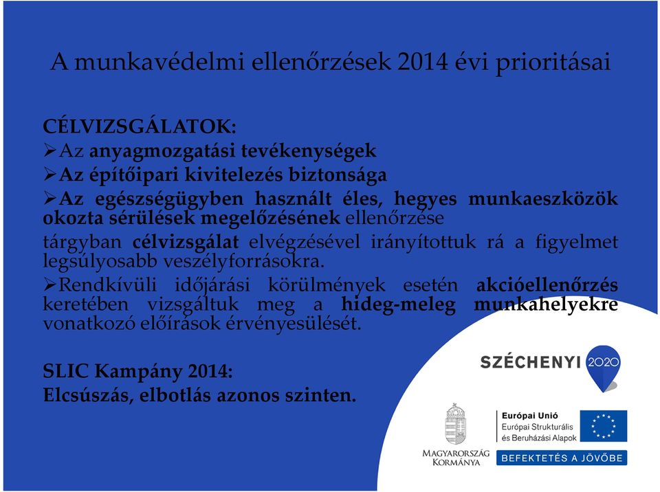 elvégzésével irányítottuk rá a figyelmet legsúlyosabb veszélyforrásokra.