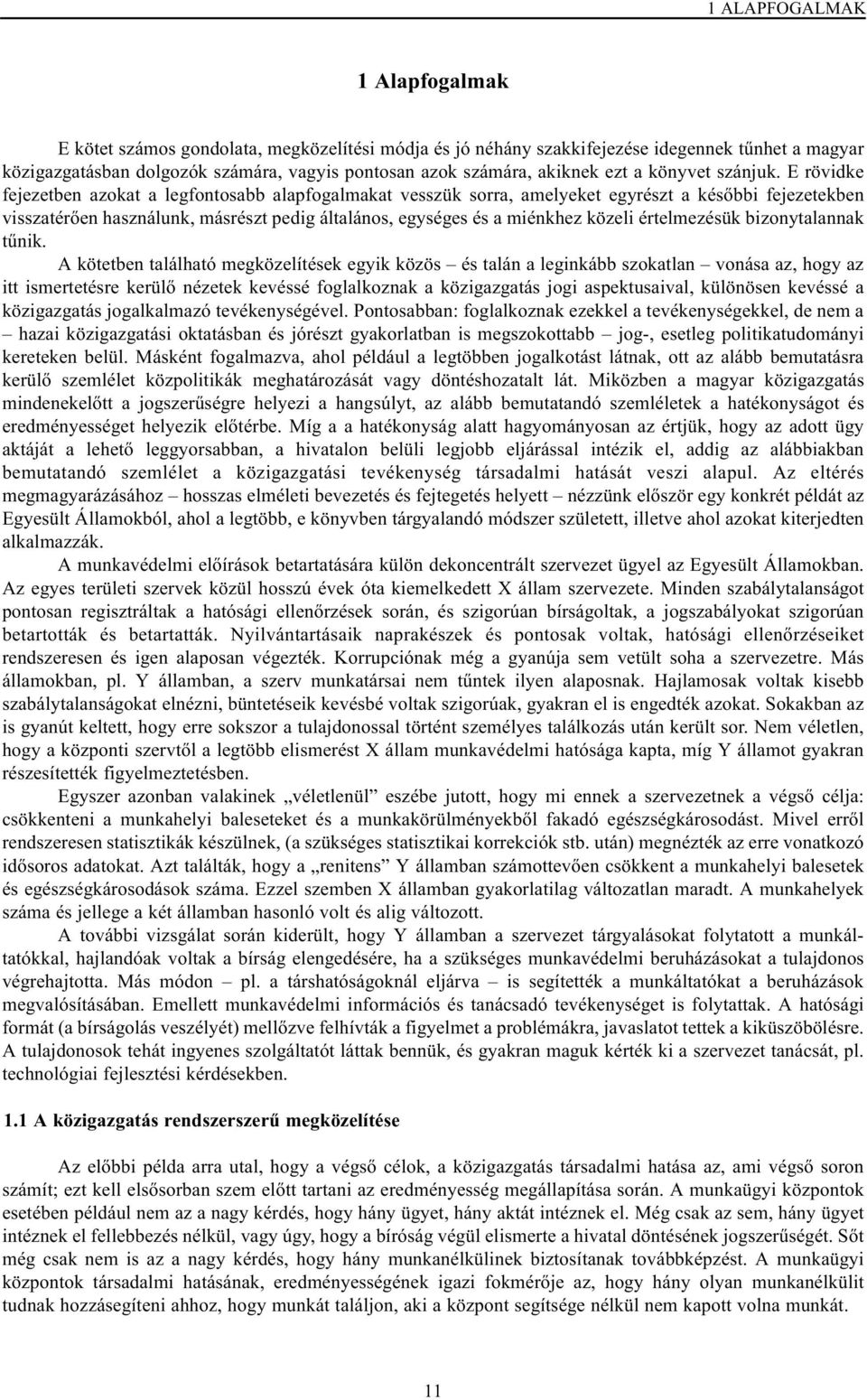 E rövidke fejezetben azokat a legfontosabb alapfogalmakat vesszük sorra, amelyeket egyrészt a késõbbi fejezetekben visszatérõen használunk, másrészt pedig általános, egységes és a miénkhez közeli