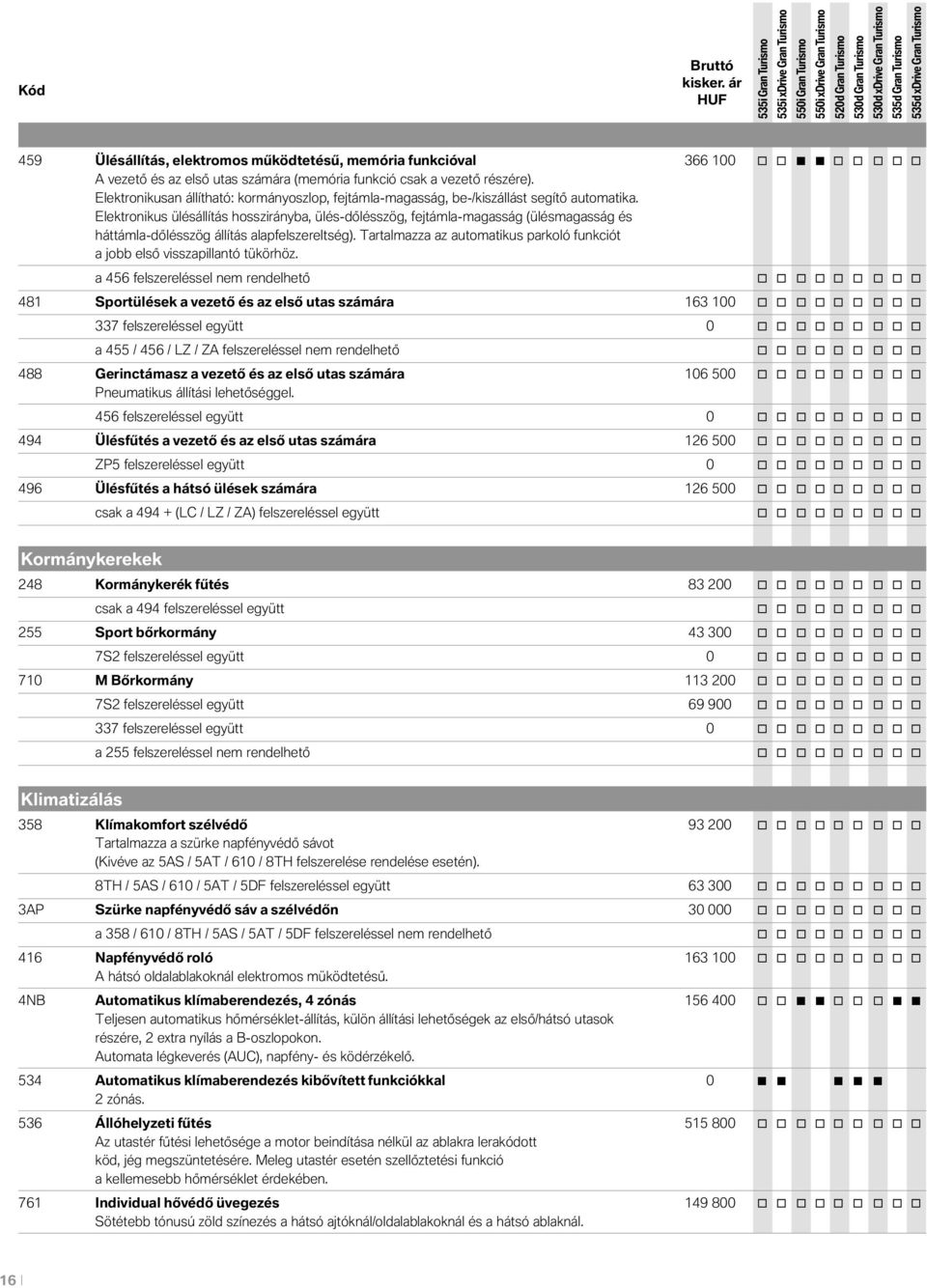 Elektronikus ülésállítás hosszirányba, ülés-dőlésszög, fejtámla-magasság (ülésmagasság és háttámla-dőlésszög állítás alapfelszereltség).