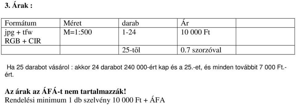 7 szorzóval Ha 25 darabot vásárol : akkor 24 darabot 240 000-ért kap és