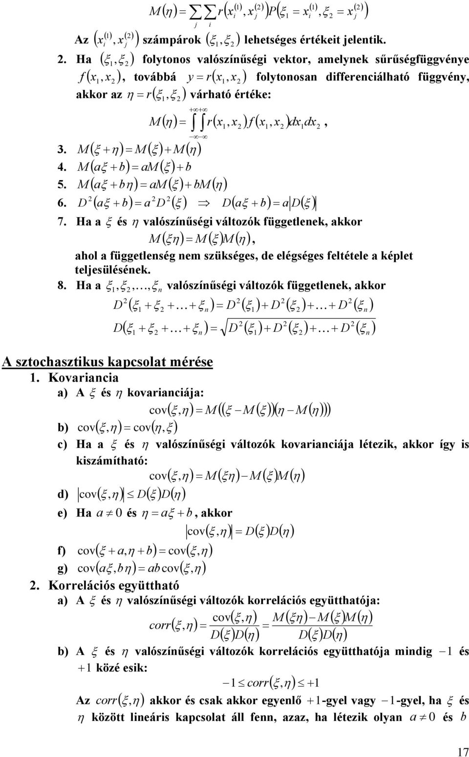 M ( ξ b M ( ξ b 5. M ( ξ bη M ( ξ bm ( η 6. D ( ξ b D ( ξ D( ξ b D( ξ 7.