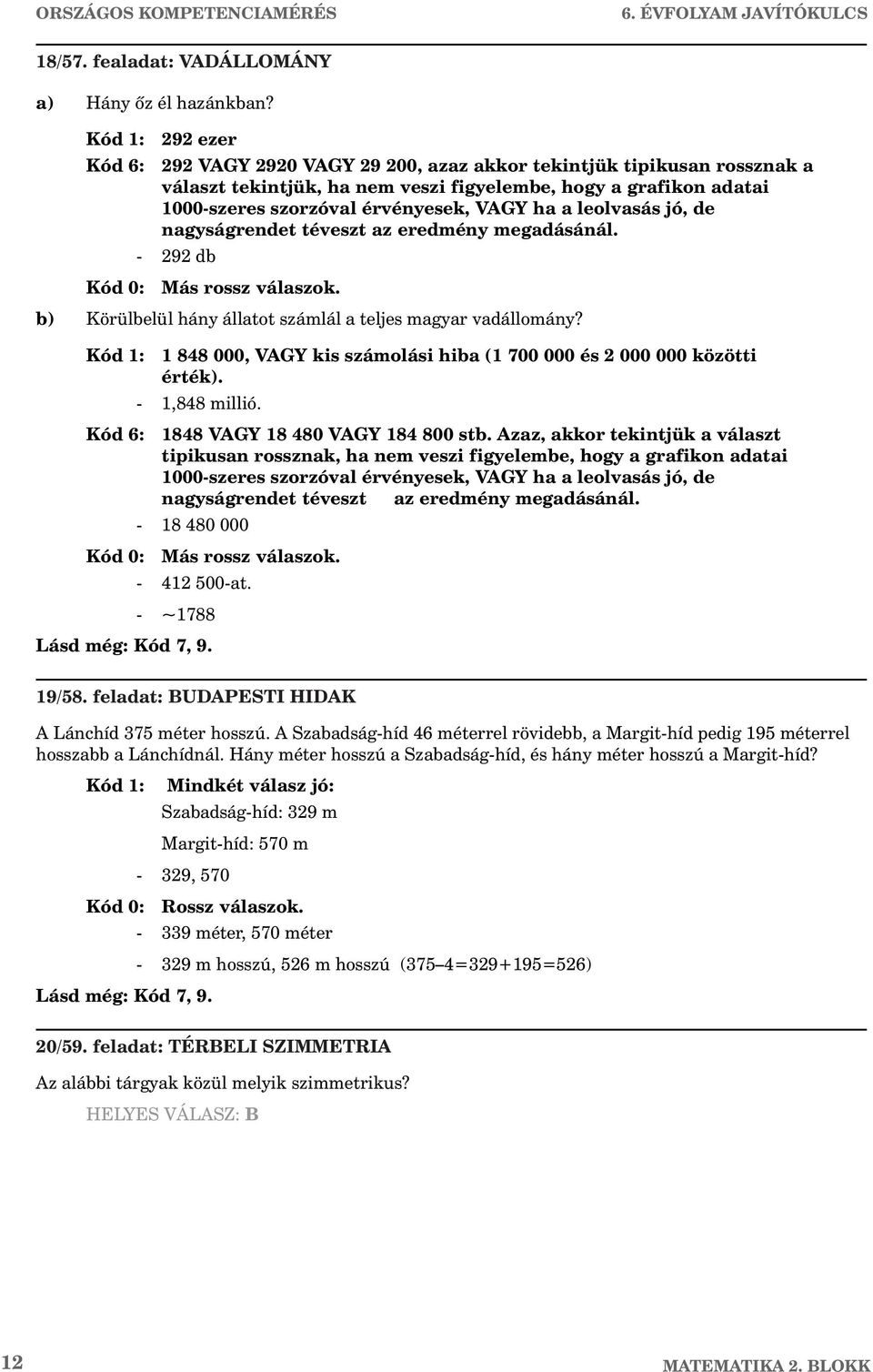 Kód 1: 292 ezer Kód 6: 292 VAGY 2920 VAGY 29 200, azaz akkor tekintjük tipikusan rossznak a választ tekintjük, ha nem veszi figyelembe, hogy a grafikon adatai 1000-szeres szorzóval érvényesek, VAGY