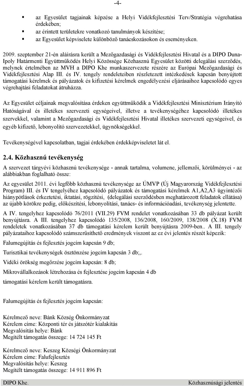 szeptember 21-én aláírásra került a Mezőgazdasági és Vidékfejlesztési Hivatal és a DIPO Duna- Ipoly Határmenti Együttműködés Helyi Közössége Közhasznú Egyesület közötti delegálási szerződés, melynek