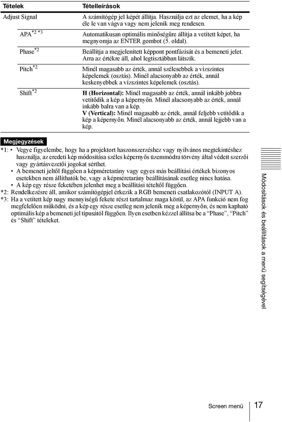 Arra az értékre áll, ahol legtisztábban látszik. Minél magasabb az érték, annál szélesebbek a vízszintes képelemek (osztás).