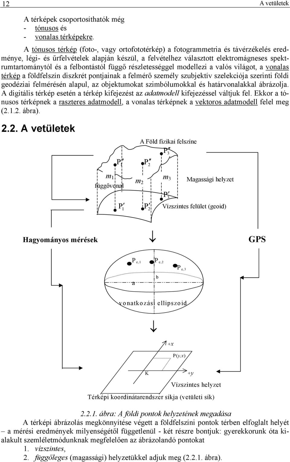 felbontástól függő részletességgel modellezi a valós világot, a vonalas térkép a földfelszín diszkrét pontjainak a felmérő személy szubjektív szelekciója szerinti földi geodéziai felmérésén alapul,