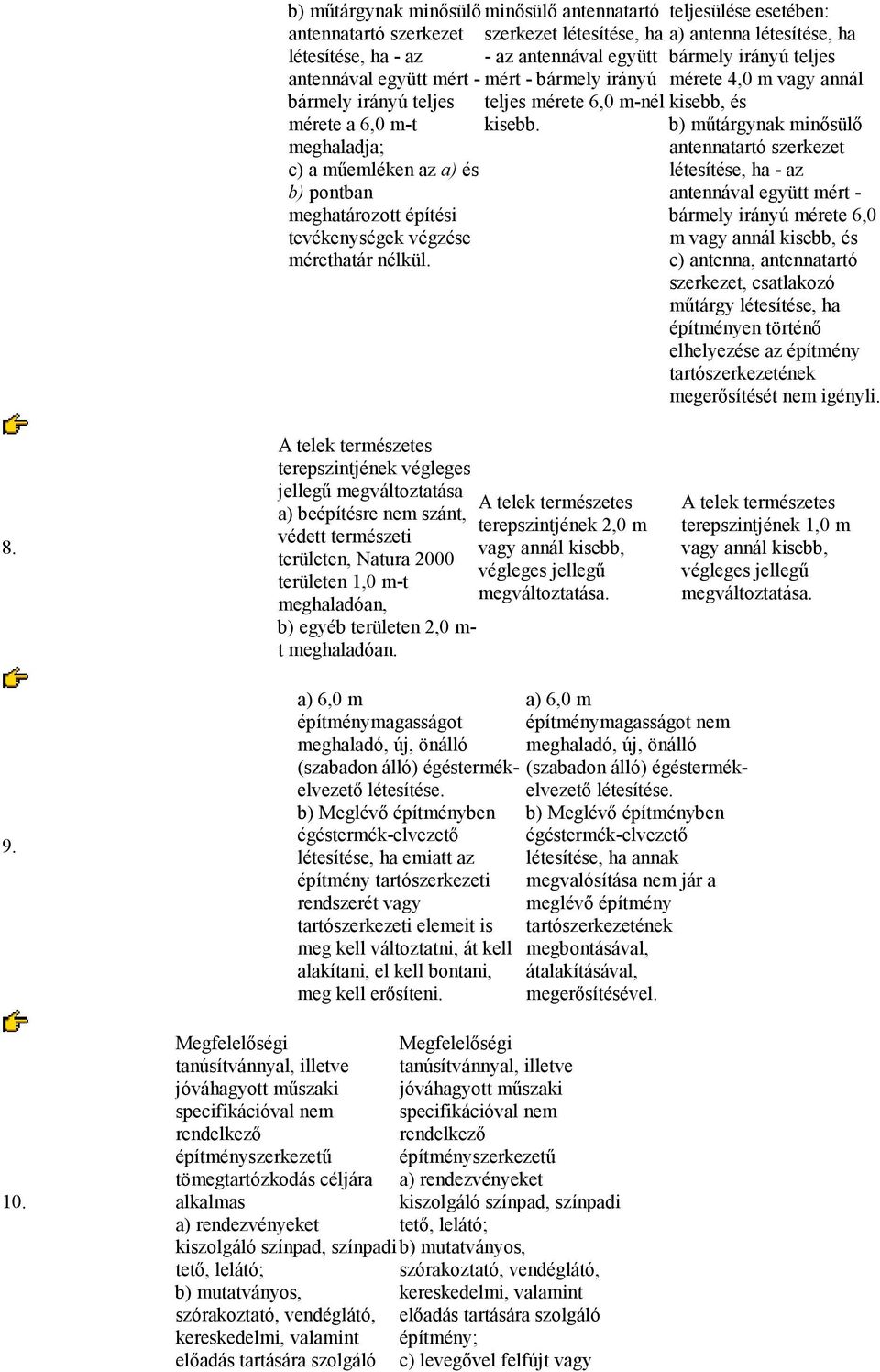 meghatározott építési tevékenységek végzése mérethatár nélkül. kisebb.