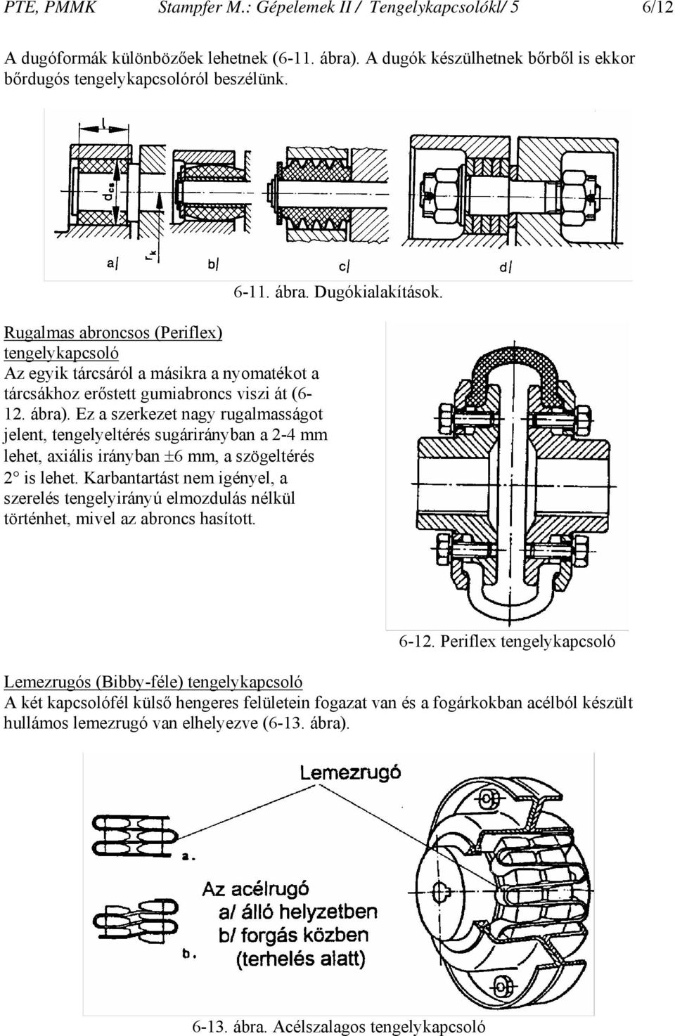 Ez a szerkezet nagy rugalmasságot jelent, tengelyeltérés sugárirányban a 2-4 mm lehet, axiális irányban ±6 mm, a szögeltérés 2 is lehet.