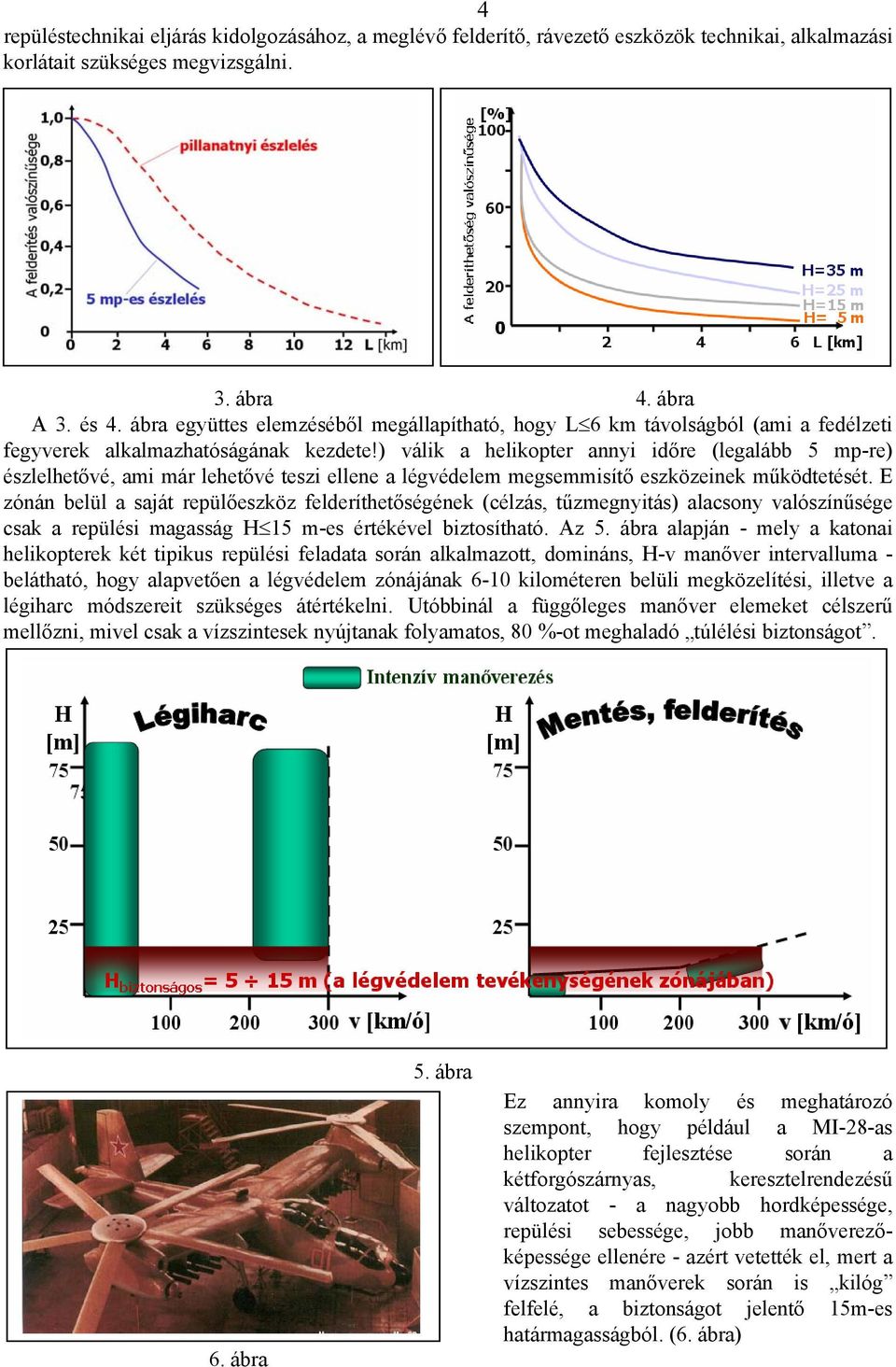 ) válik a helikopter annyi időre (legalább 5 mp-re) észlelhetővé, ami már lehetővé teszi ellene a légvédelem megsemmisítő eszközeinek működtetését.