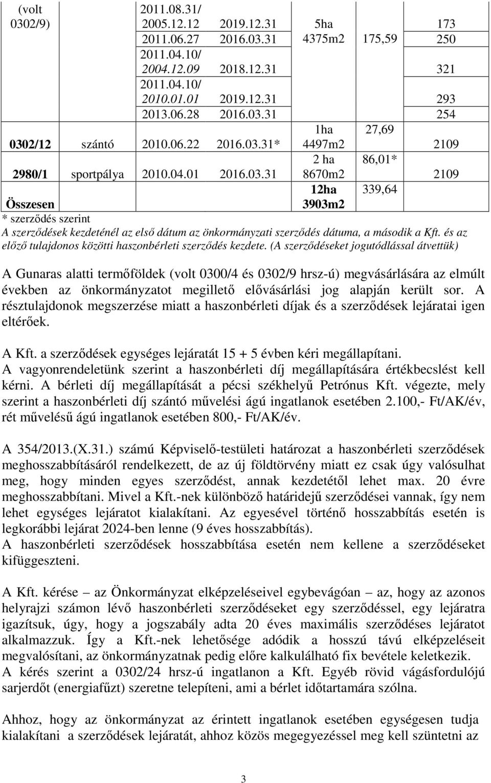 és az előző tulajdonos közötti haszonbérleti szerződés kezdete.