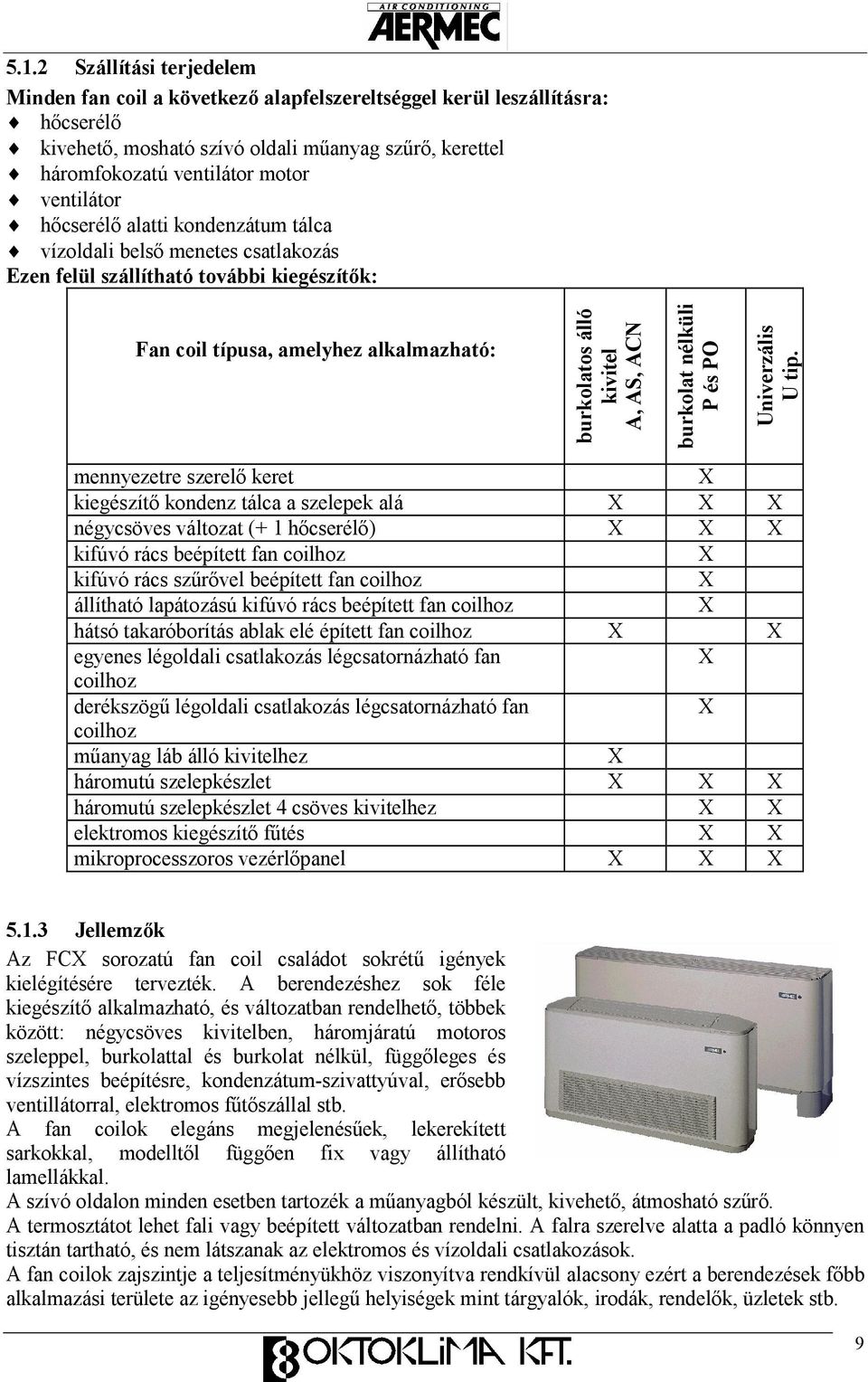 ACN burkolat nélküli P és PO Univerzális U tip.