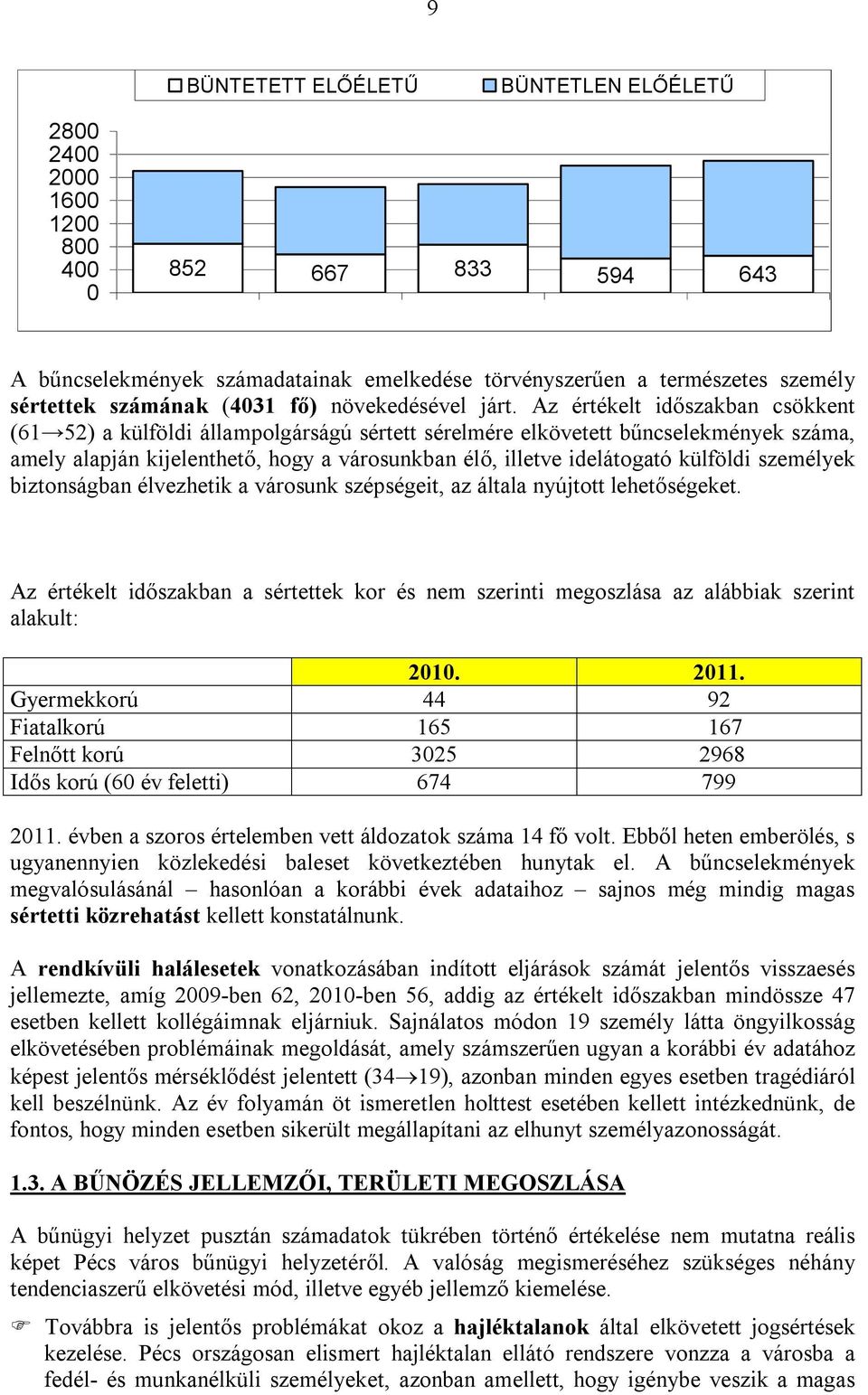 Az értékelt időszakban csökkent (61 52) a külföldi állampolgárságú sértett sérelmére elkövetett bűncselekmények száma, amely alapján kijelenthető, hogy a városunkban élő, illetve idelátogató külföldi