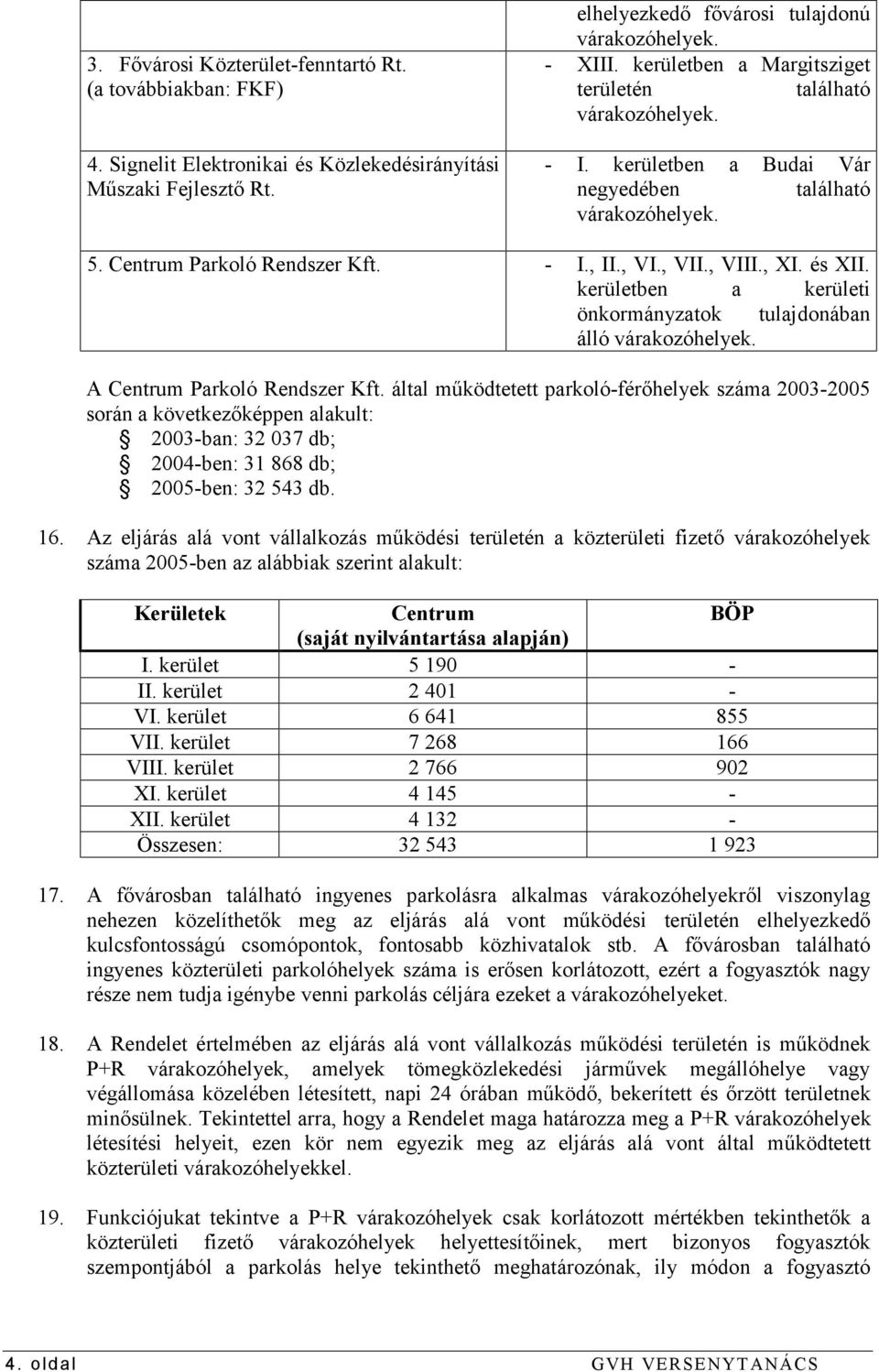 kerületben a kerületi önkormányzatok tulajdonában álló várakozóhelyek. A Centrum Parkoló Rendszer Kft.