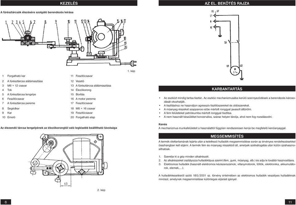 Élezőkorong 5 A fűrésztárcsa tengelye 15 Borítás 6 Feszítőcsavar 16 A motor pereme 7 A fűrésztárcsa pereme 17 Feszítőcsavar 8 Segédkar 18 M6 16 csavar 9 Kar 19 Feszítőcsavar 10 Emelő 20 Forgatható