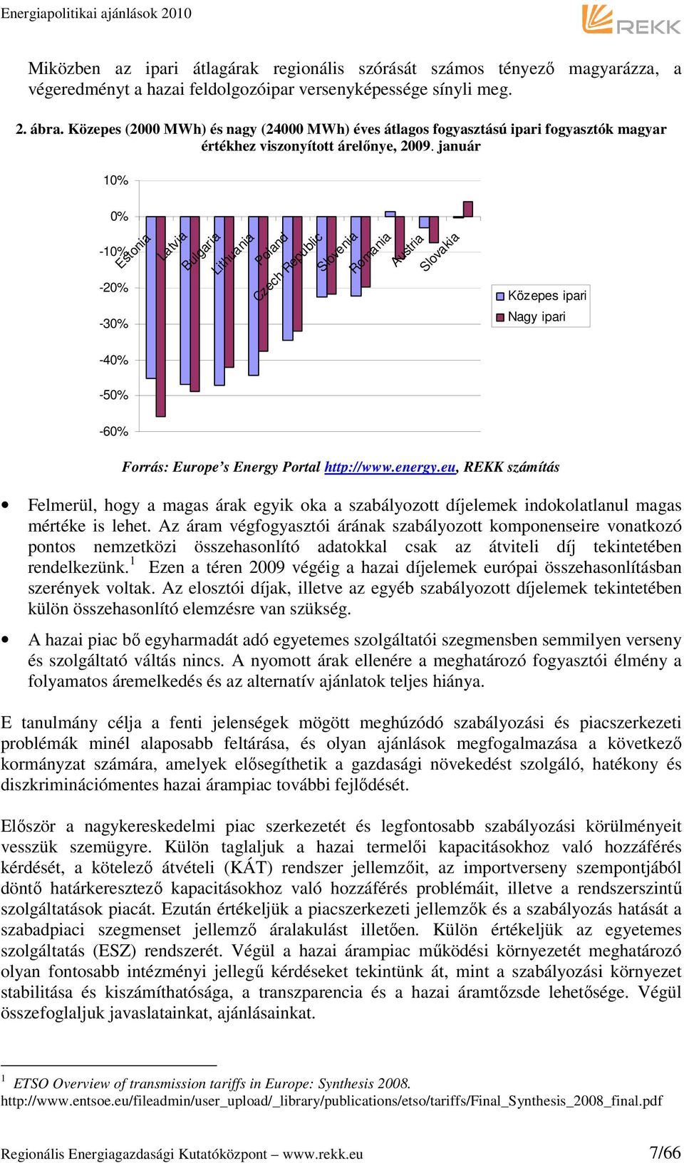 január 10% 0% -10% -20% -30% Estonia Latvia Bulgaria Lithuania Poland Czech Republic Slovenia Romania Austria Slovakia Közepes ipari Nagy ipari -40% -50% -60% Forrás: Europe s Energy Portal