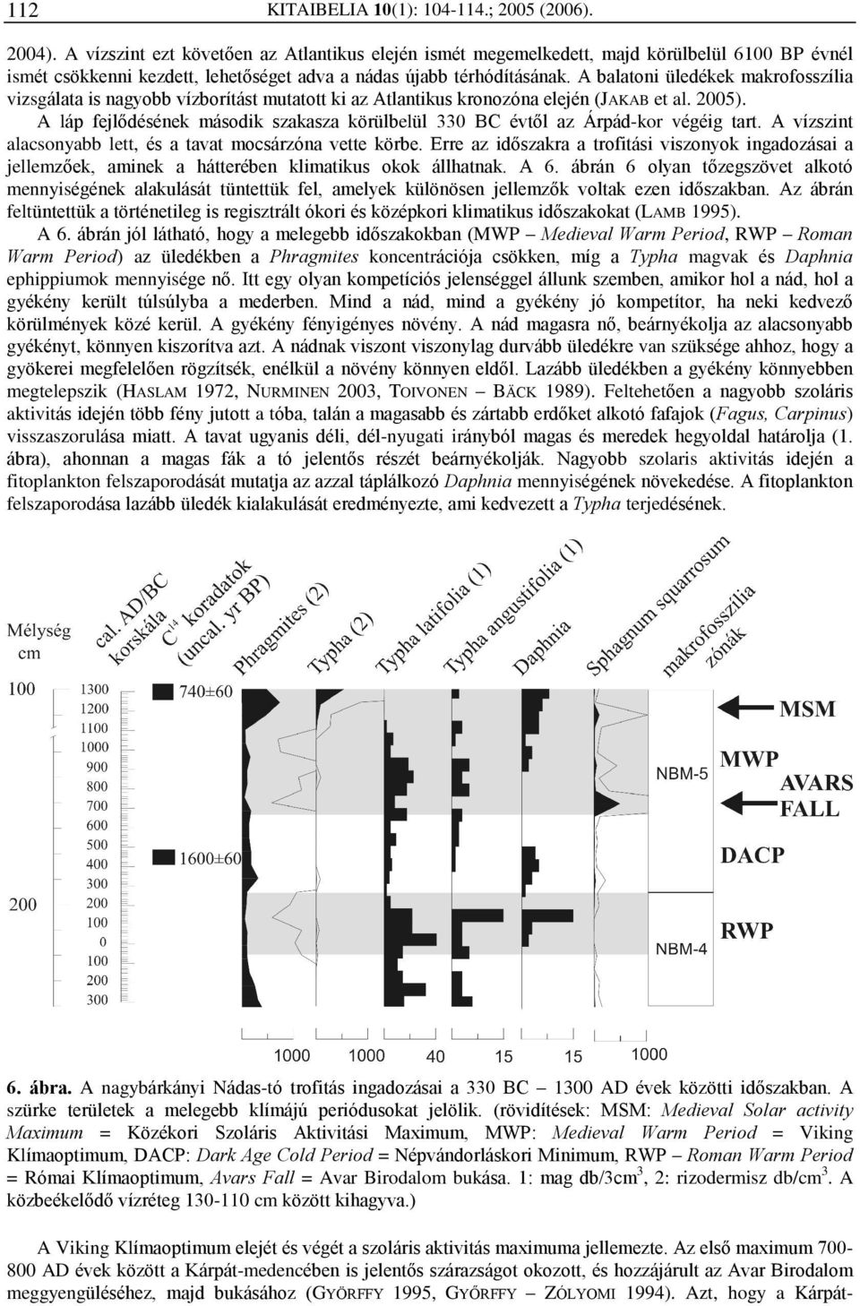 A balatoni üledékek makrofosszília vizsgálata is nagyobb vízborítást mutatott ki az Atlantikus kronozóna elején (JAKAB et al. 2005).