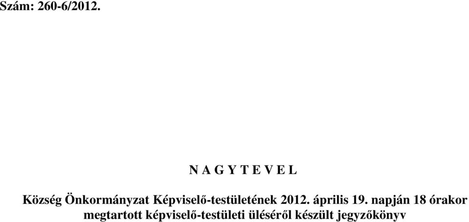 Képviselő-testületének 2012. április 19.