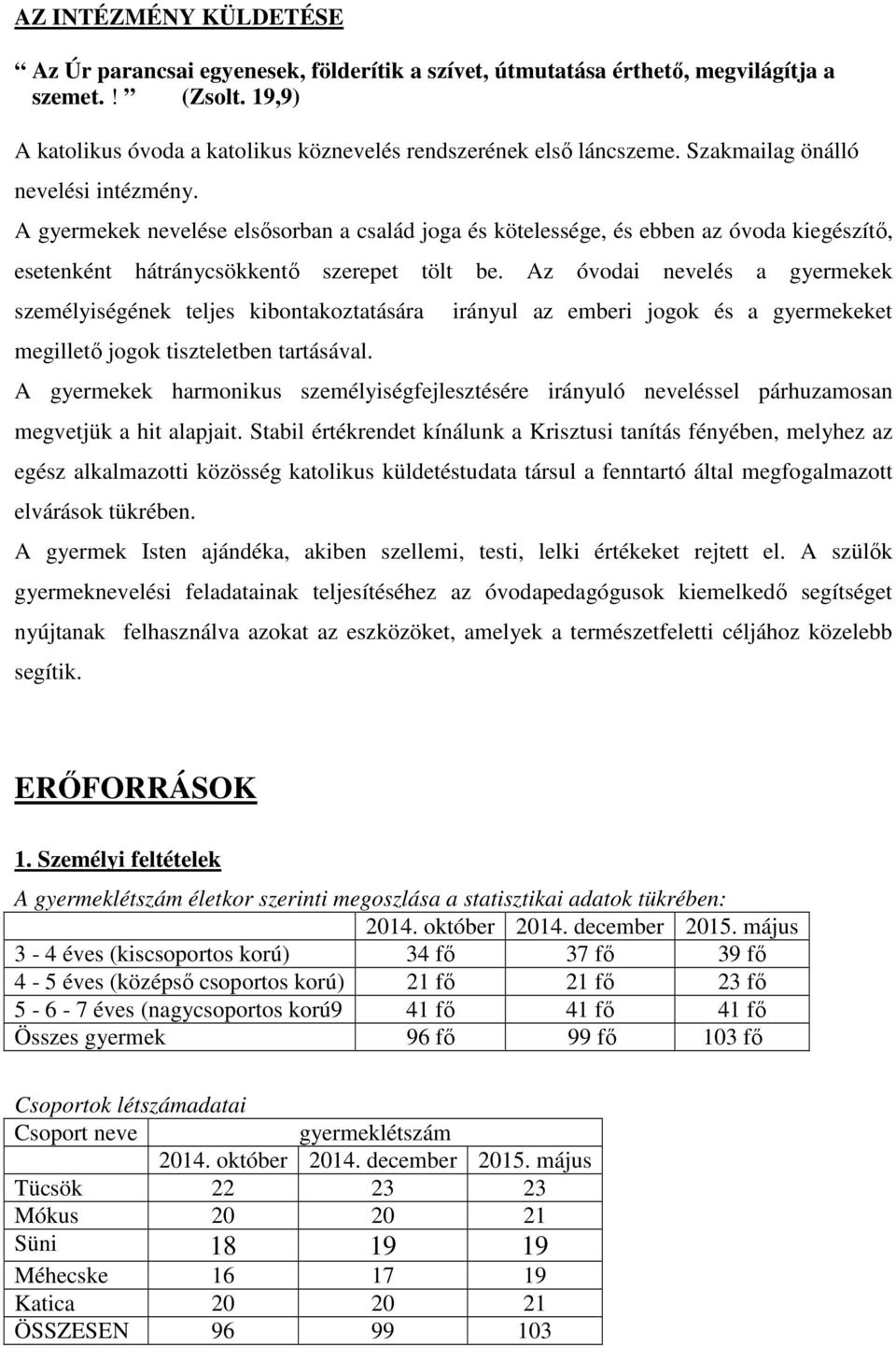 Az óvodai nevelés a gyermekek személyiségének teljes kibontakoztatására megillető jogok tiszteletben tartásával.