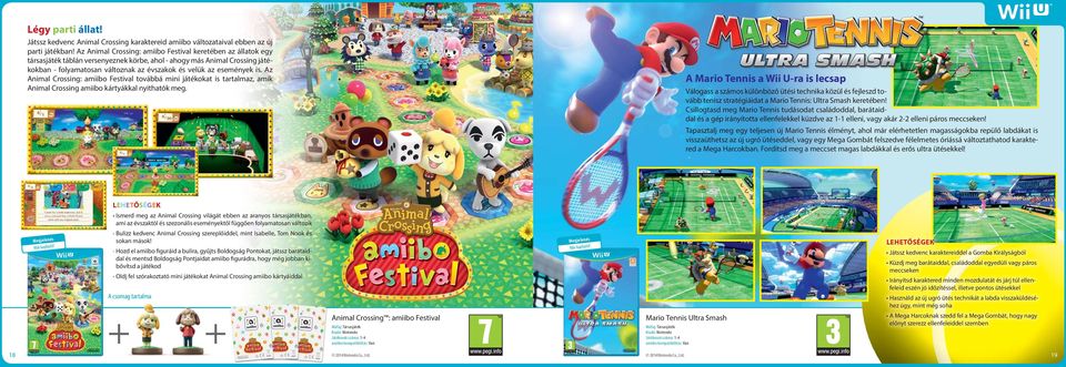 események is. Az Animal Crossing: amiibo Festival továbbá mini játékokat is tartalmaz, amik Animal Crossing amiibo kártyákkal nyithatók meg.