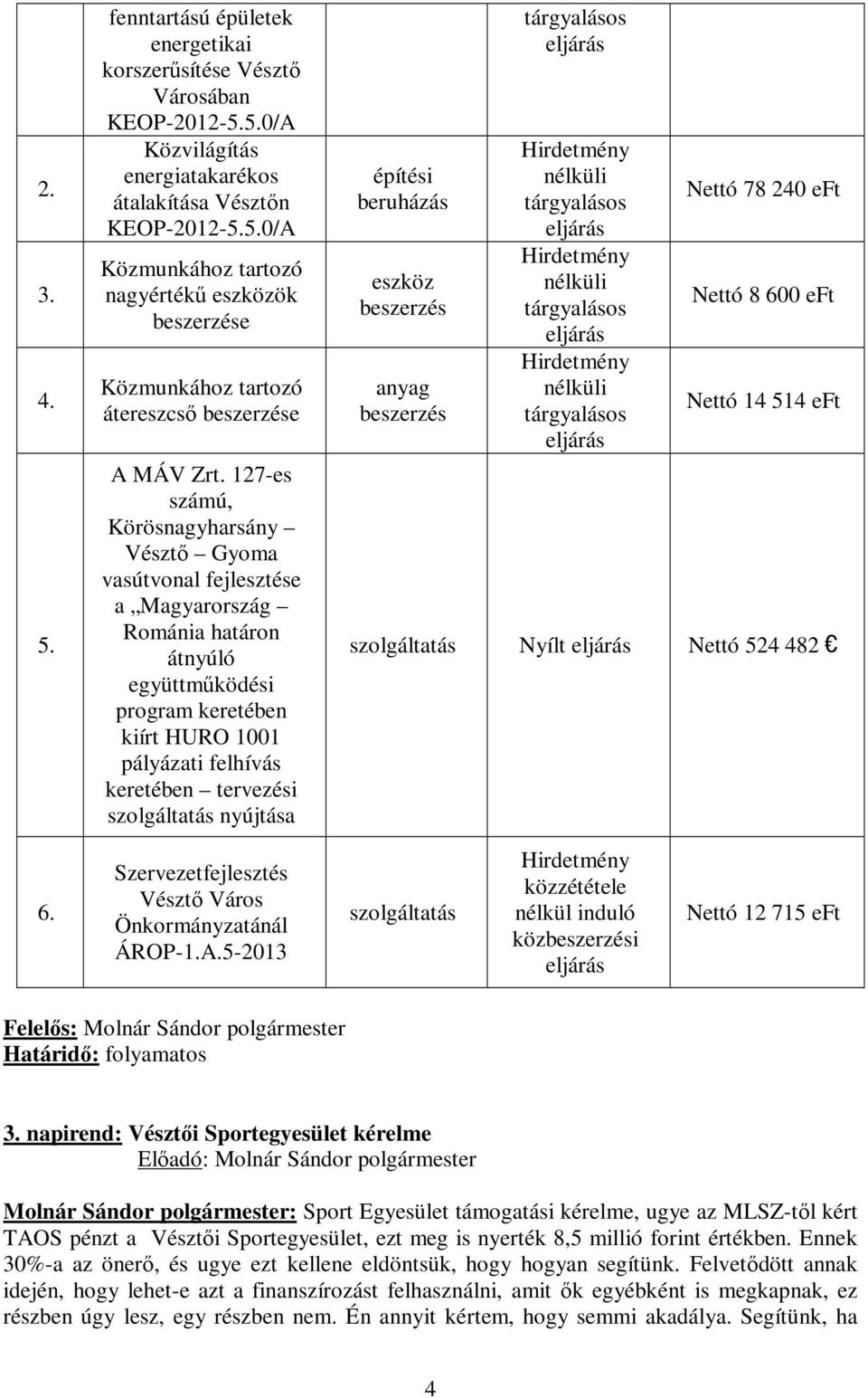 szolgáltatás nyújtása építési beruházás eszköz beszerzés anyag beszerzés tárgyalásos eljárás Hirdetmény nélküli tárgyalásos eljárás Hirdetmény nélküli tárgyalásos eljárás Hirdetmény nélküli