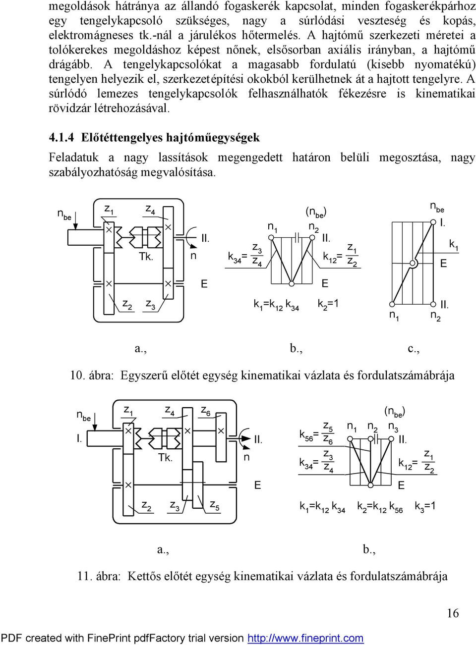 A tegelyapcsoló at a magasabb fordulatú (isebb yomatéú) tegelye helyei el, sereetépítési oobó l erülhete á t a hajtott tegelyre.