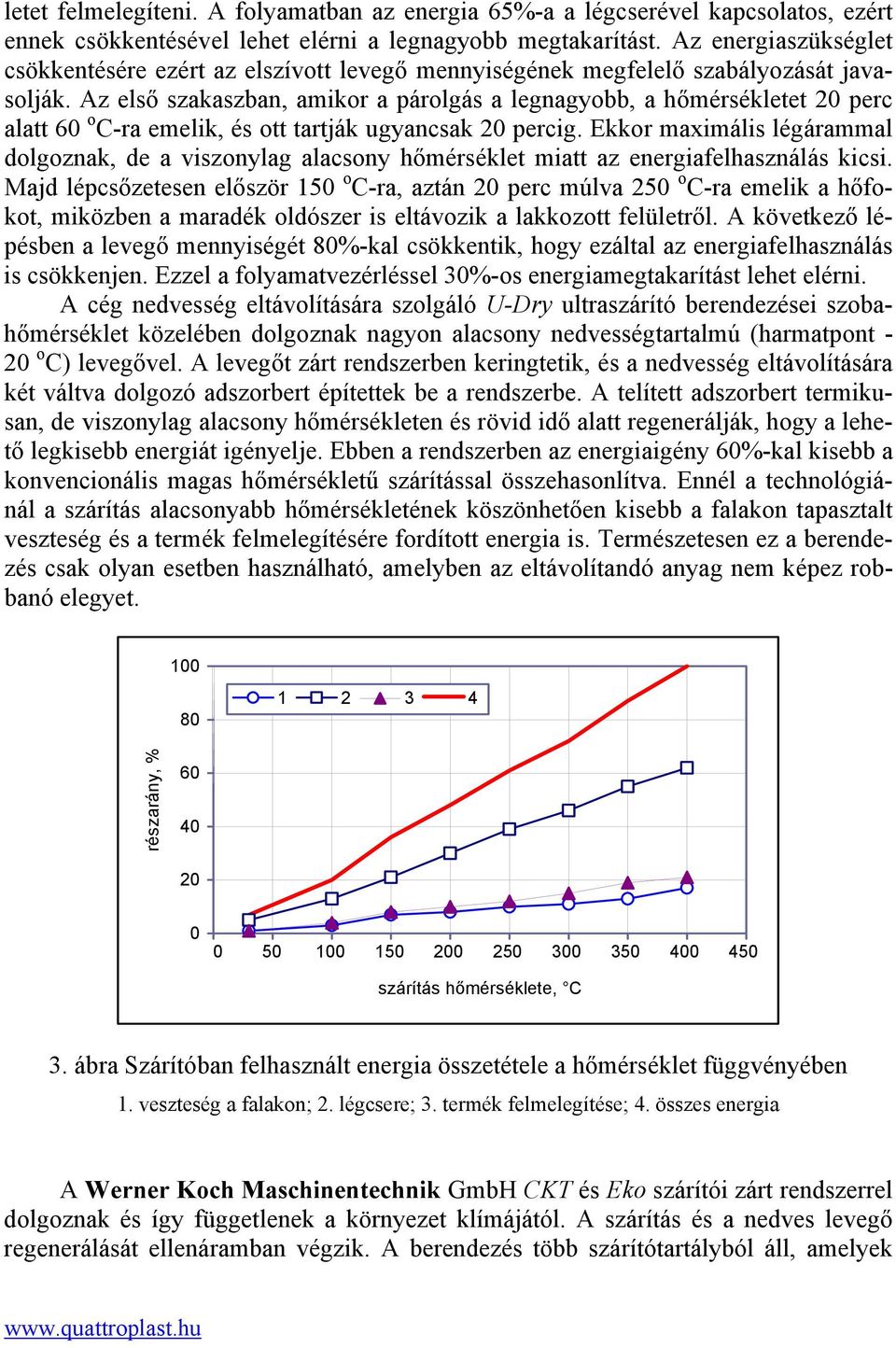 Az első szakaszban, amikor a párolgás a legnagyobb, a hőmérsékletet 20 perc alatt 60 o C-ra emelik, és ott tartják ugyancsak 20 percig.