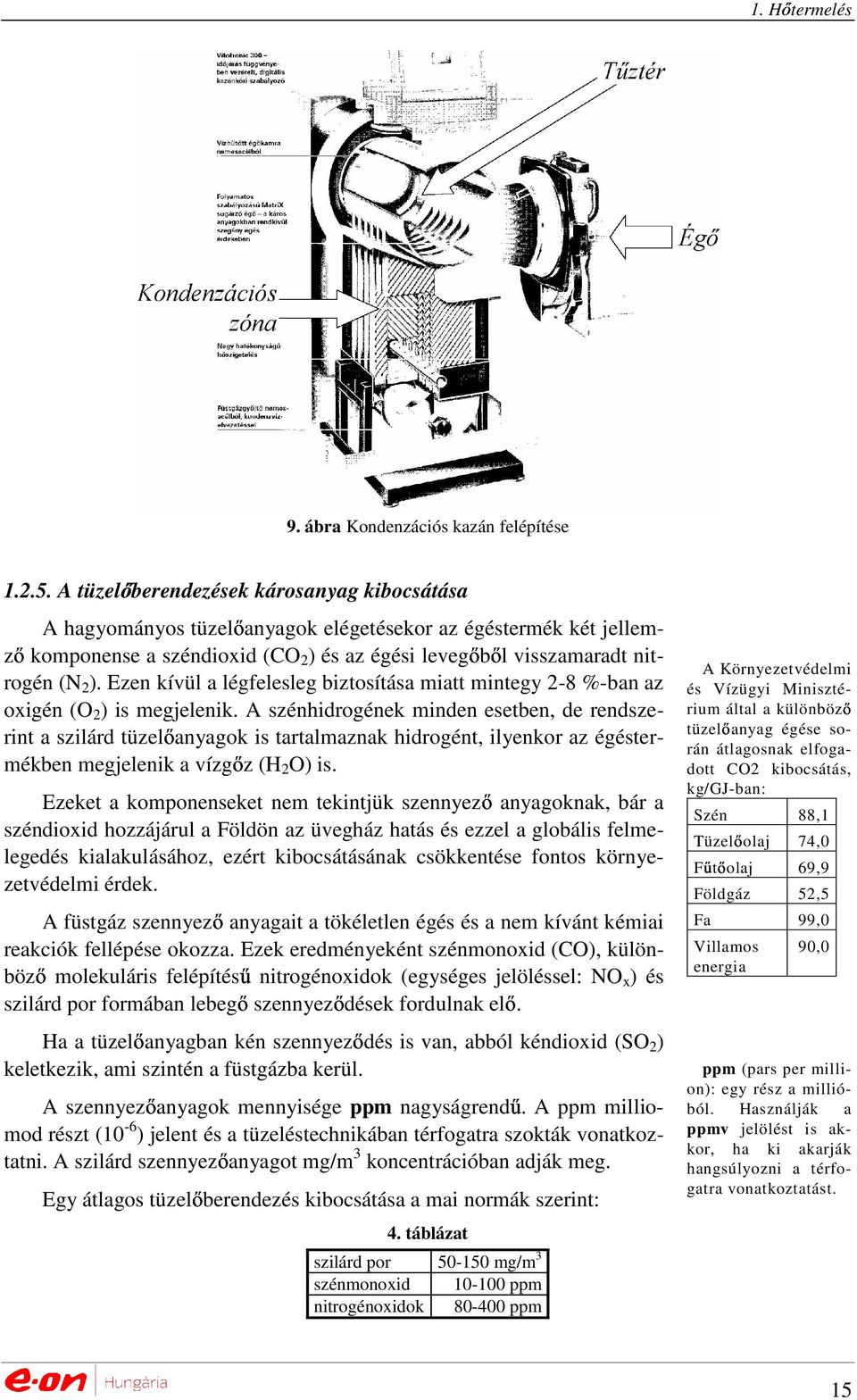 Ezen kívül a légfelesleg biztosítása miatt mintegy 2-8 %-ban az oxigén (O 2 ) is megjelenik.